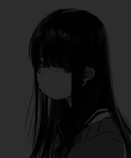 😭 e9d46fbb fille anime, sombre, triste, ado, manga, illustration telegram sticker