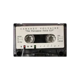 📼 c696da72 CABARET VOLTAIRE "The Percussion Force E.P music, tape, cassette, cabaret voltaire, percussion, vintage whatsapp sticker