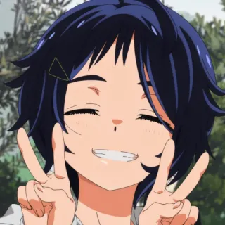 🌚 7087f907 Anime, Tanda perdamaian, Senyum, Lucu, Ceria telegram sticker