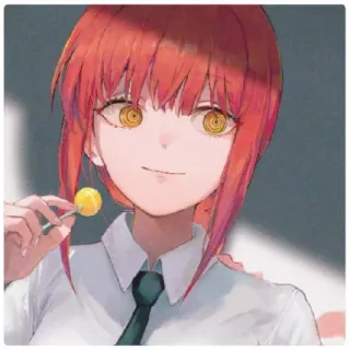 🌚 c9f8f8fe Makima Chainsaw Man Anime, Manga, Rambut Merah, Karakter, Permen Lolipop telegram sticker