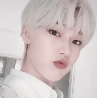 🍆 419d6a3a portret, mężczyzna, osoba, męski, białe włosy, selfie telegram sticker