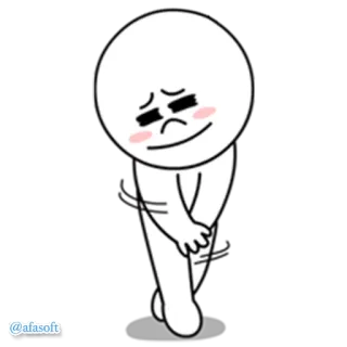 😌 254da7fc Kreskówka, Postać, Patyczak, Rysunek liniowy, Rumieniący się telegram sticker