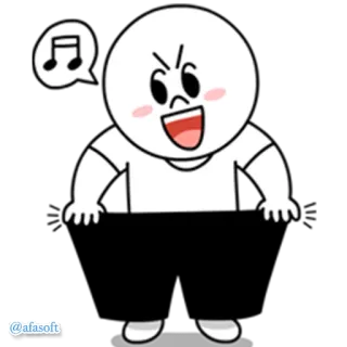 👖 2f722eab Kreskówka, Prosty, Postać, Zabawny, Wyraz telegram sticker