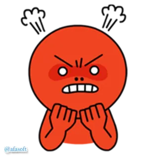 😡 3178aeff zły, czerwony, kreskówka, parujący, wyraz, zdenerwowany, sfrustrowany, zirytowany telegram sticker