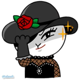 ☺️ 343a4c97 @afasoft postać, kreskówka, zwierzę, kapelusz, moda, róża telegram sticker