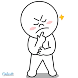 👿 389becc8 Kreskówka, Myślenie, Zły, Sfrustrowany, Postać, Naklejka telegram sticker