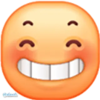 😁 5e21882f @afasoft Emoji, Uśmiech, Szczęśliwy, Twarz, Kreskówka, Słodki telegram sticker