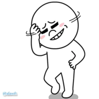 😀 662d0571 Kreskówka, Postać, Emoji, Ilustracja, Biały, Linia telegram sticker