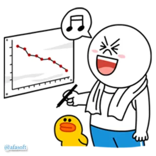 📊 6b1aec41 @afasoft Postać, Kaczka, Kreskówka, Diagram, Wykres, Muzyka, Emocja, Wesoły telegram sticker