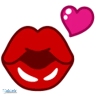 💋 9e8a0b09 @afasoft usta, serce, pocałunek, miłość, emoji, naklejka telegram sticker