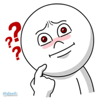 ❓ addc4fbf @afasoft kreskówka, postać, naklejka, twarz, myślenie telegram sticker