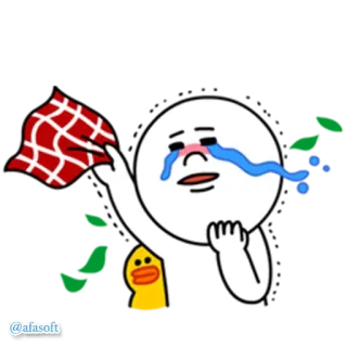 👋 b093759d @afasoft Kreskówka, Postać, Płacz, Smutny, Naklejka, Emoji telegram sticker