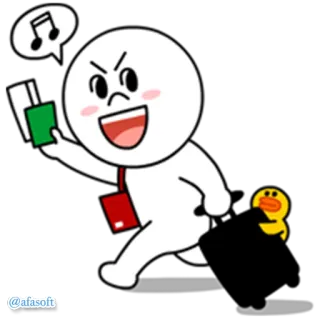 💳 b521c290 kreskówka, postać, biała postać, kaczka, słodki, szczęśliwy telegram sticker