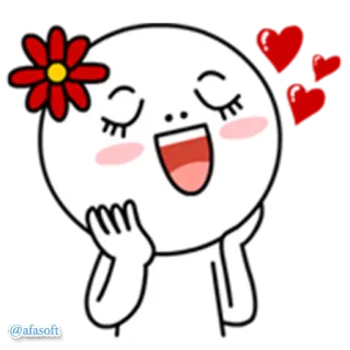 💕 f65884ee @afasoft naklejka, emoji, kreskówka, słodki, szczęśliwy, kwiat telegram sticker