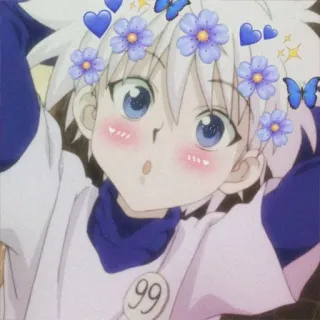 🖤 24441832 Killua Zoldyck Hunter x Hunter Аниме, Мультфильм, Персонаж, Киллуа, Hunter x Hunter, Фанатское творчество whatsapp sticker
