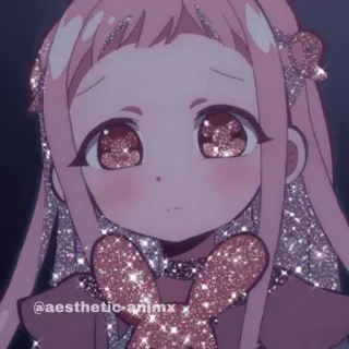 🖤 37c65eaa @aesthetic-animx Аниме, Девушка, Блестки, Розовый, Милый, Эстетика whatsapp sticker