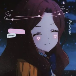 🖤 4d67bf9f i know. Аниме, Девушка, Милый, Звёзды, Кавай whatsapp sticker