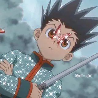 🖤 87579470 Gon Freecss Hunter x Hunter Аниме, Гон Фрикс, Hunter x Hunter, Персонаж, Мультфильм, Манга whatsapp sticker