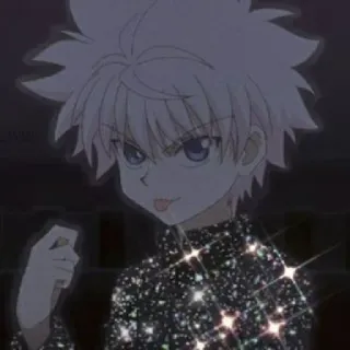 🖤 9a056652 Killua Zoldyck Hunter x Hunter Аниме, Hunter x Hunter, Киллуа, Золдик, Блеск, Язык, Персонаж whatsapp sticker