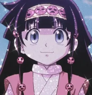 🖤 b8d52ed8 Alluka Zoldyck Hunter x Hunter аниме, манга, Аллука Золдик, Hunter x Hunter, милый, блестящий whatsapp sticker