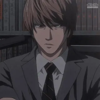 😈 04a25fa7 Light Yagami Death Note Аниме, Манга, Death Note, Лайт Ягами, Персонаж, Иллюстрация whatsapp sticker