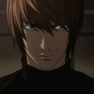 😈 450e314e Light Yagami Death Note Аниме, Персонаж, Портрет, Лайт Ягами, Death Note whatsapp sticker
