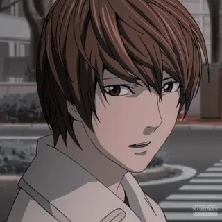 😈 60b0a563 Light Yagami Death Note Аниме, Манга, Персонаж, Death Note, Лайт Ягами, Анимация whatsapp sticker