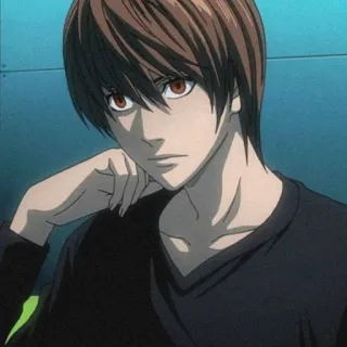 😈 6385d004 Light Yagami Death Note Аниме, Манга, Death Note, Лайт Ягами, Персонаж, Портрет whatsapp sticker