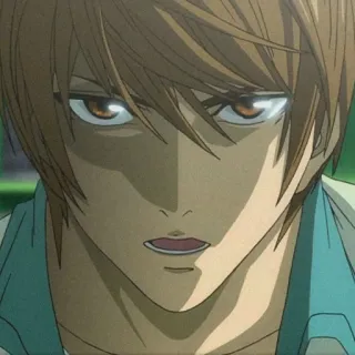 😈 66dfc3a5 Light Yagami Death Note Аниме, Death Note, Лайт Ягами, Серьезный, Манга whatsapp sticker