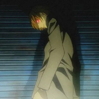 😈 7cef9068 Light Yagami Death Note Аниме, Манга, Death Note, Лайт Ягами, Зло, Кира whatsapp sticker