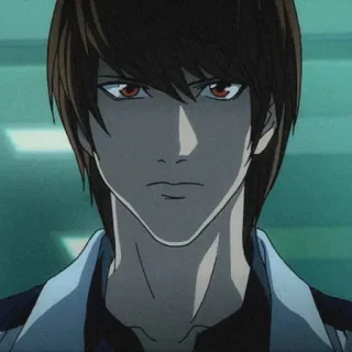 😈 7ee94c1c Light Yagami Death Note Аниме, Манга, Death Note, Лайт Ягами, Серьезный, Портрет whatsapp sticker