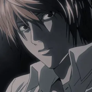 😈 91322550 Light Yagami Death Note аниме, тетрадь смерти, лайт ягами, серьезный, портрет whatsapp sticker