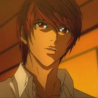 😈 c73e90e2 Light Yagami Death Note Аниме, Манга, Персонаж, Портрет, Death Note, Лайт Ягами whatsapp sticker