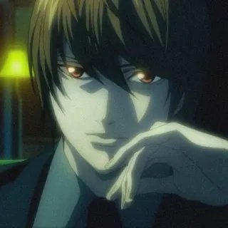 😈 cf448e2e Light Yagami Death Note Аниме, Тетрадь смерти, Лайт Ягами, Манга, Персонаж, Интеллектуал, Серьезный whatsapp sticker