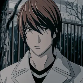 😈 d1002698 Light Yagami Death Note Аниме, Манга, Лайт Ягами, Тетрадь смерти, Персонаж, Интеллектуал, Серьезный whatsapp sticker