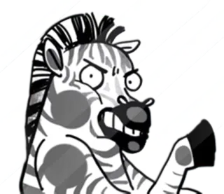 😫 4493caf3 zebra, animale, cartone animato, bianco e nero, disegno, illustrazione whatsapp sticker