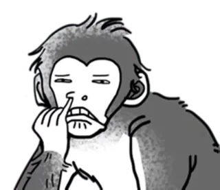 😒 6a736b6a scimmia, animale, cartoni animati, adesivo, primate whatsapp sticker