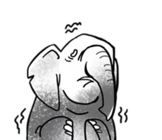 😫 8a85e79f elefante, animale, carino, adesivo, cartone animato, grigio whatsapp sticker