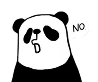 🤮 9756367a NO Panda, No, Carino, Animale, Adesivo whatsapp sticker