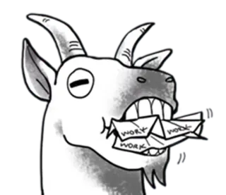 🤬 a6833665 WORK capra, lavoro, ufficio, carta whatsapp sticker