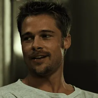 😄 3889a9c5 man, actor, Brad Pitt, celebrity, face, portrait telegram sticker