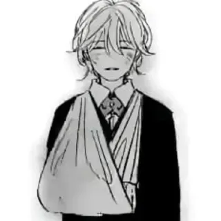 🖤 16220b9b blessure, bras bandé, anime, manga, malade telegram sticker