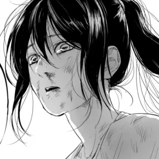 🖤 307d23b3 Anime, Manga, Personnage, Portrait, Vieilli, Noir et blanc telegram sticker