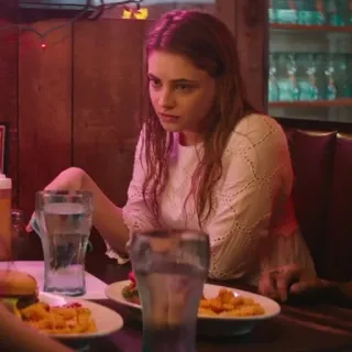 📚 138d9834 Frau, Essen, Restaurant, Essen, Tisch, Porträt whatsapp sticker