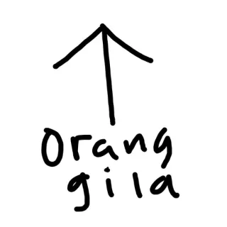 🙏 a9bf8b8a Orang gila panah, coretan, tulisan tangan, teks telegram sticker