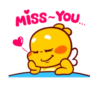❤ 4c70fbca I Miss You nhớ bạn, tình yêu, trái tim, dễ thương, thiên thần, vàng, hoạt hình telegram sticker