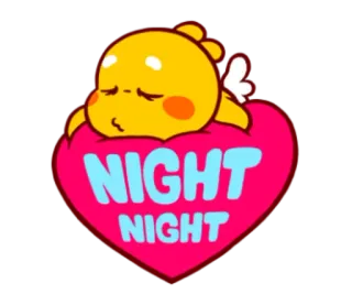 ❤ 6faf3935 NIGHT NIGHT dễ thương, hoạt hình, trái tim, ngủ, chúc ngủ ngon, đêm telegram sticker