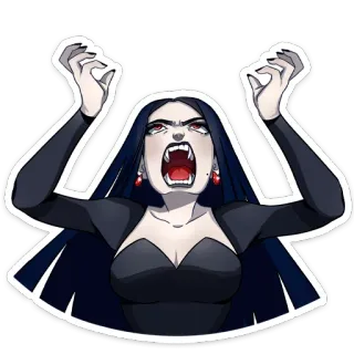 😡 02123f68 吸血鬼, 怪物, 万圣节, 生物, 幻想, 哥特 telegram sticker