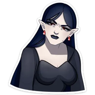 ❓ f2565abf 吸血鬼, 哥特, 精灵, 幻想, 黑暗, 女人 telegram sticker