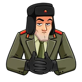 😐 15fb8124 Unión Soviética, URSS, Ejército, Militar, Soldado, Dibujo animado telegram sticker